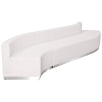 Flash Furniture Hercules Alon Series White Leathersoft Reception Configuration, 3 Pieces