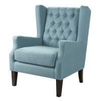 Maxwell Lillian Tidepool Tufted Blue Upholstered Armchair