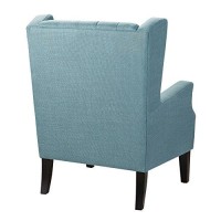 Maxwell Lillian Tidepool Tufted Blue Upholstered Armchair