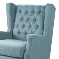 Maxwell Lillian Tidepool Tufted Blue Upholstered Armchair