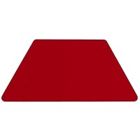 Mobile 29''W X 57''L Trapezoid Red Thermal Laminate Activity Table - Standard Height Adjustable Legs