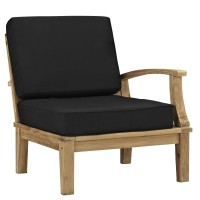 Modway Marina 10 Piece Outdoor Patio Teak Sofa Set In Natural Black