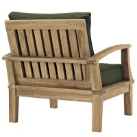 Lexmod Marina Outdoor Patio Teak Armchair In Natural Green