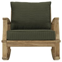 Modway Marina Outdoor Patio Teak Single Chaise, Natural Red