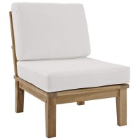 Modway Marina 6 Piece Outdoor Patio Teak Sofa Set In Natural White