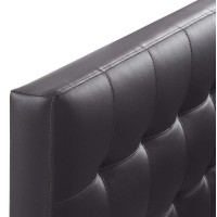 Modway Lily Tufted Faux Leather Upholstered Twin Headboard In Brown