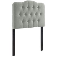 Modway Mod-5160 Annabel Tufted Button Linen Fabric Upholstered Twin Headboard In Gray