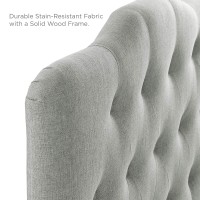 Modway Mod-5160 Annabel Tufted Button Linen Fabric Upholstered Twin Headboard In Gray