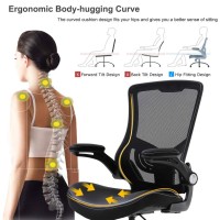 Drafting Chair Ergonomic Tall Office Chair Standing Desk Chair With Flip Up Arms Foot Rest Back Support Adjustable Height Mesh Drafting Stool, Black