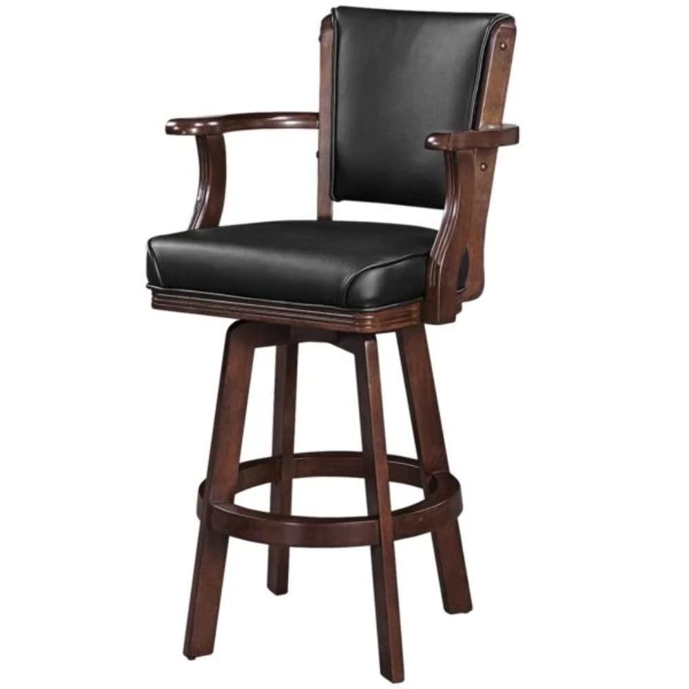 SWIVEL BARSTOOL WITH ARMS-CAPPUCCINO