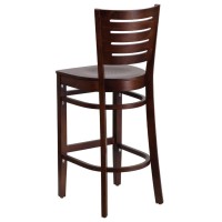 Flash Furniture Darby Series Slat Back Mahogany Wood Restaurant Barstool