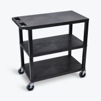 Luxor Black 18X32 Cart 3 Flat Shelves