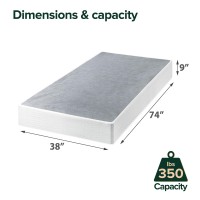 Zinus 9 Inch Metal Smart Box Spring Mattress Foundation Strong Metal Frame Easy Assembly Twin