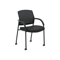 Hon Hon2285Va10 Guest, Multi-Purpose 4 Leg Chair, Black Fabric