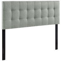 Modway Lily Tufted Linen Fabric Upholstered King Headboard In Gray