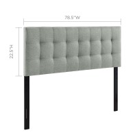 Modway Lily Tufted Linen Fabric Upholstered King Headboard In Gray