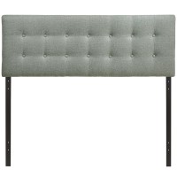 Emily Full Upholstered Fabric Headboard Gray