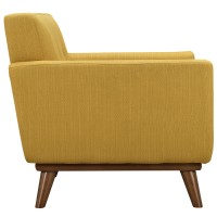 Modway Engage Mid-Century Modern Upholstered Fabric Sofa, Loveseat And Armchair In Citrus