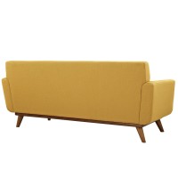 Modway Engage Mid-Century Modern Upholstered Fabric Sofa, Loveseat And Armchair In Citrus