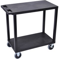 Luxor Black Ec22Hd 18X32 Cart With 2 Flat Shelves