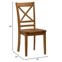 Jofran Simplicity Wood X Back Dining Chair In Honey (Set Of 2)