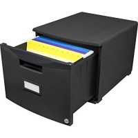 Storex Single Drawer Mini File Cabinet With Lock, Legalletter, 1825 X 1475 X 1275 Inches, Black (Stx61260B01C)
