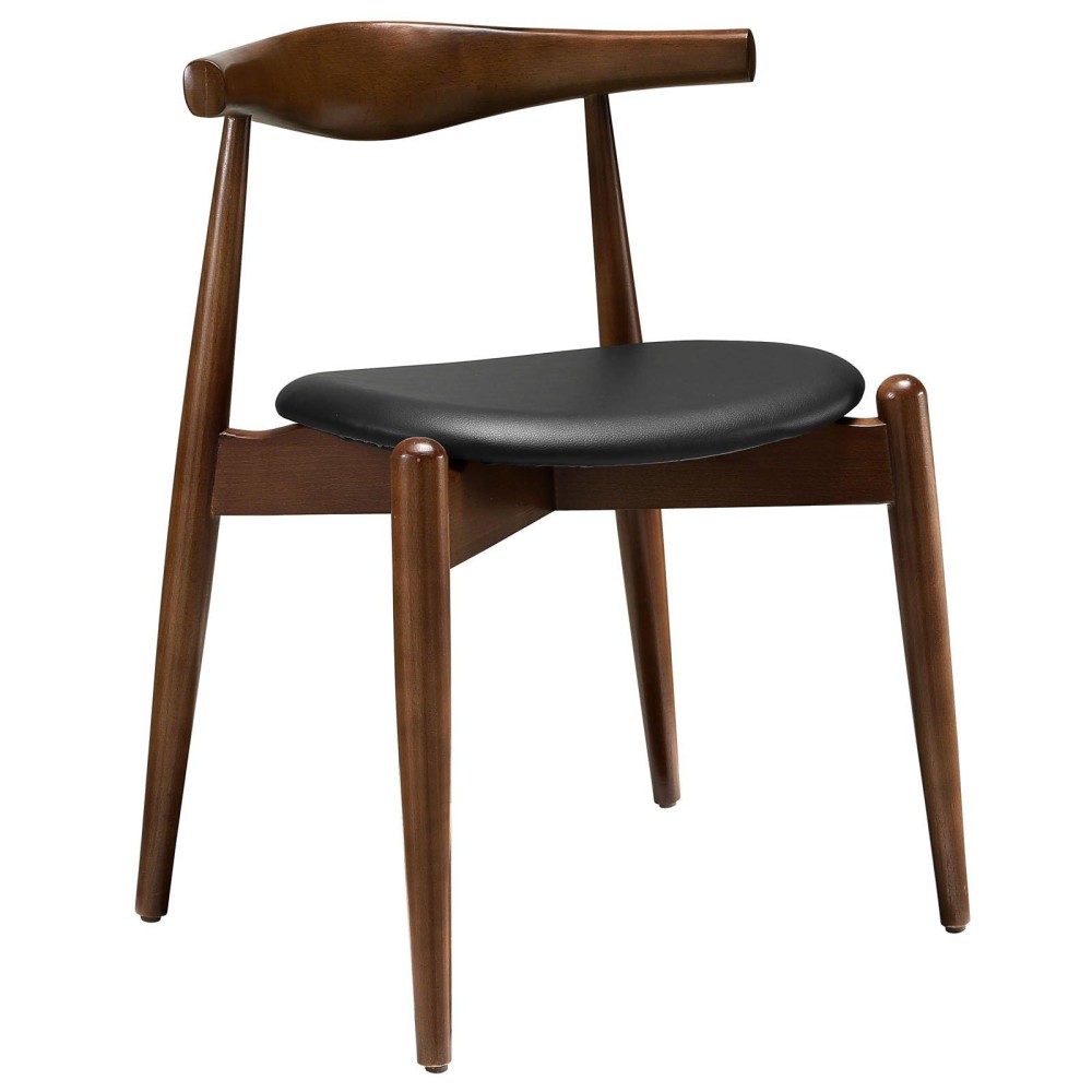 Stalwart Dining Side Chair Dark Walnut Black