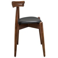 Stalwart Dining Side Chair Dark Walnut Black