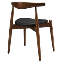 Stalwart Dining Side Chair Dark Walnut Black