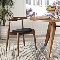 Stalwart Dining Side Chair Dark Walnut Black