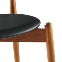 Stalwart Dining Side Chair Dark Walnut Black