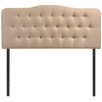 Modway Annabel Tufted Button Linen Fabric Upholstered King Headboard In Beige