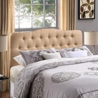 Modway Annabel Tufted Button Linen Fabric Upholstered King Headboard In Beige