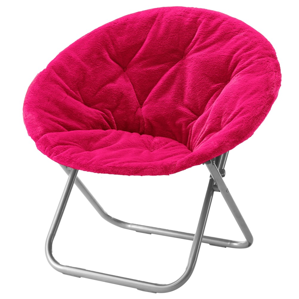 Urban Lifestyle Faux Fur Saucer Chair, Pink