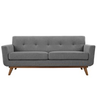 Engage Upholstered Fabric Loveseat Expectation Gray