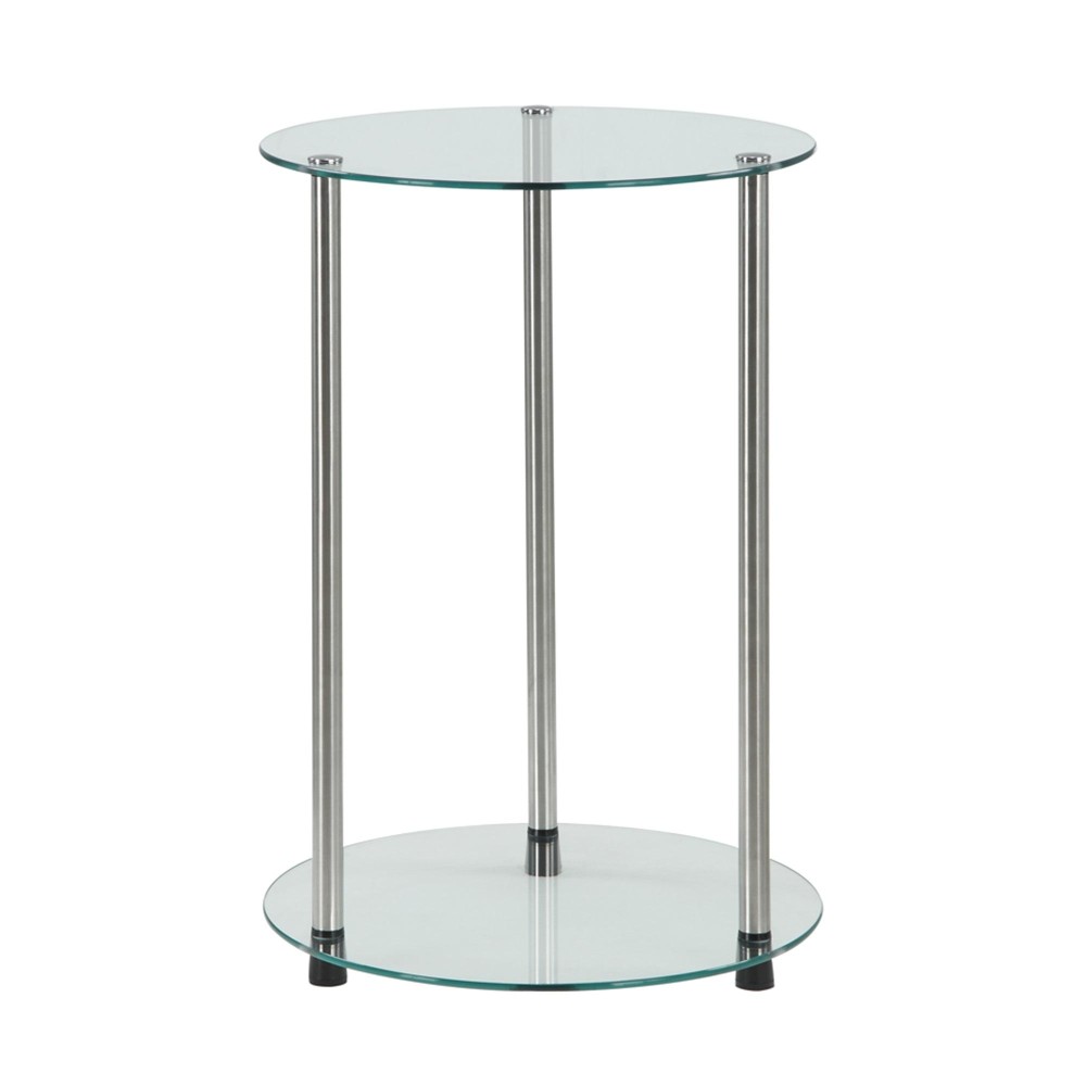 Convenience Concepts Designs2Go Classic Glass 2 Tier Round End Table 1575L X 1575W X 2441H