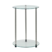 Convenience Concepts Designs2Go Classic Glass 2 Tier Round End Table 1575L X 1575W X 2441H