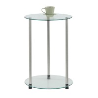 Convenience Concepts Designs2Go Classic Glass 2 Tier Round End Table 1575L X 1575W X 2441H