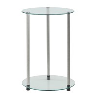 Convenience Concepts Designs2Go Classic Glass 2 Tier Round End Table 1575L X 1575W X 2441H