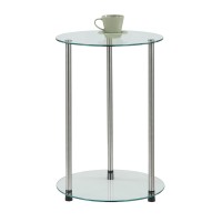 Convenience Concepts Designs2Go Classic Glass 2 Tier Round End Table 1575L X 1575W X 2441H