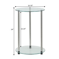 Convenience Concepts Designs2Go Classic Glass 2 Tier Round End Table 1575L X 1575W X 2441H