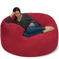 Chill Sack Bean Bag Chair: Giant 5\' Memory Foam Furniture Bean Bag - Big Sofa With Soft Micro Fiber Cover - Cinnabar