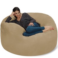 Chill Sack Bean Bag Chair: Giant 5\' Memory Foam Furniture Bean Bag - Big Sofa With Soft Micro Fiber Cover - Camel