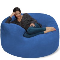 Chill Sack Bean Bag Chair: Giant 5\' Memory Foam Furniture Bean Bag - Big Sofa With Soft Micro Fiber Cover - Royal Blue