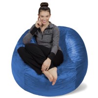 Sofa Sack - Plush, Ultra Soft Bean Bag Chair - Memory Foam Bean Bag Chair With Microsuede Cover - Stuffed Foam Filled Furniture And Accessories For Dorm Room - Royal Blue 4'