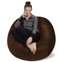 Sofa Sack - Plush, Ultra Soft Bean Bag Chair - Memory Foam Bean Bag Chair With Microsuede Cover - Stuffed Foam Filled Furniture And Accessories For Dorm Room - Chocolate 4'