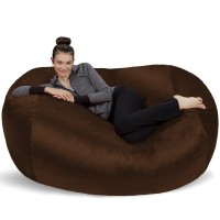 Sofa Sack - Plush Bean Bag Sofas With Super Soft Microsuede Cover - Xl Memory Foam Stuffed Lounger Chairs For Kids, Adults, Couples - Jumbo Bean Bag Chair Furniture - Chocolate 6'