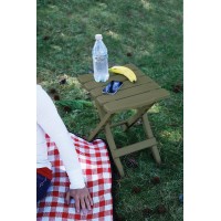 Camco 21042 Quick-Folding Adirondack Table, Plastic, Sage