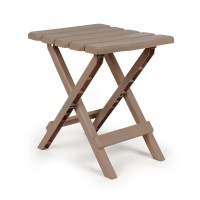 Camco 21045 Small Quick-Folding Adirondack Table, Plastic, Taupe