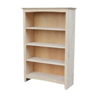International Concepts Shaker Bookcase, 48-Inch, Unfinished